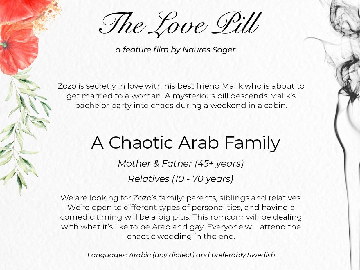 CASTING CALL for The Love Pill -A Chaotic Arab Family